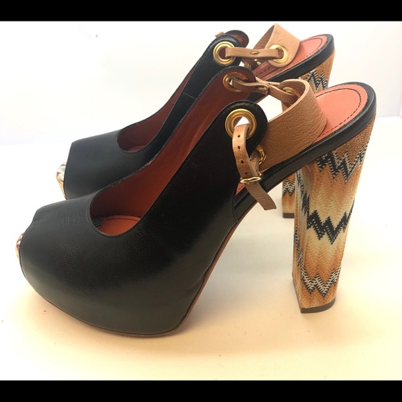 Missoni Shoes - NWT Missoni Size 39 Leather Peep Toe Heels